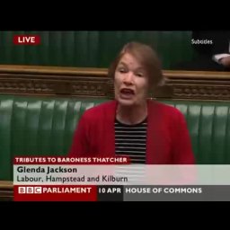 Glenda Jackson launches tirade against Thatcher in tribute debate